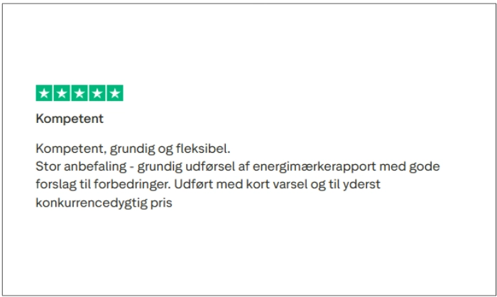 Kundeanmeldelse af energimærkning udført af Enervio